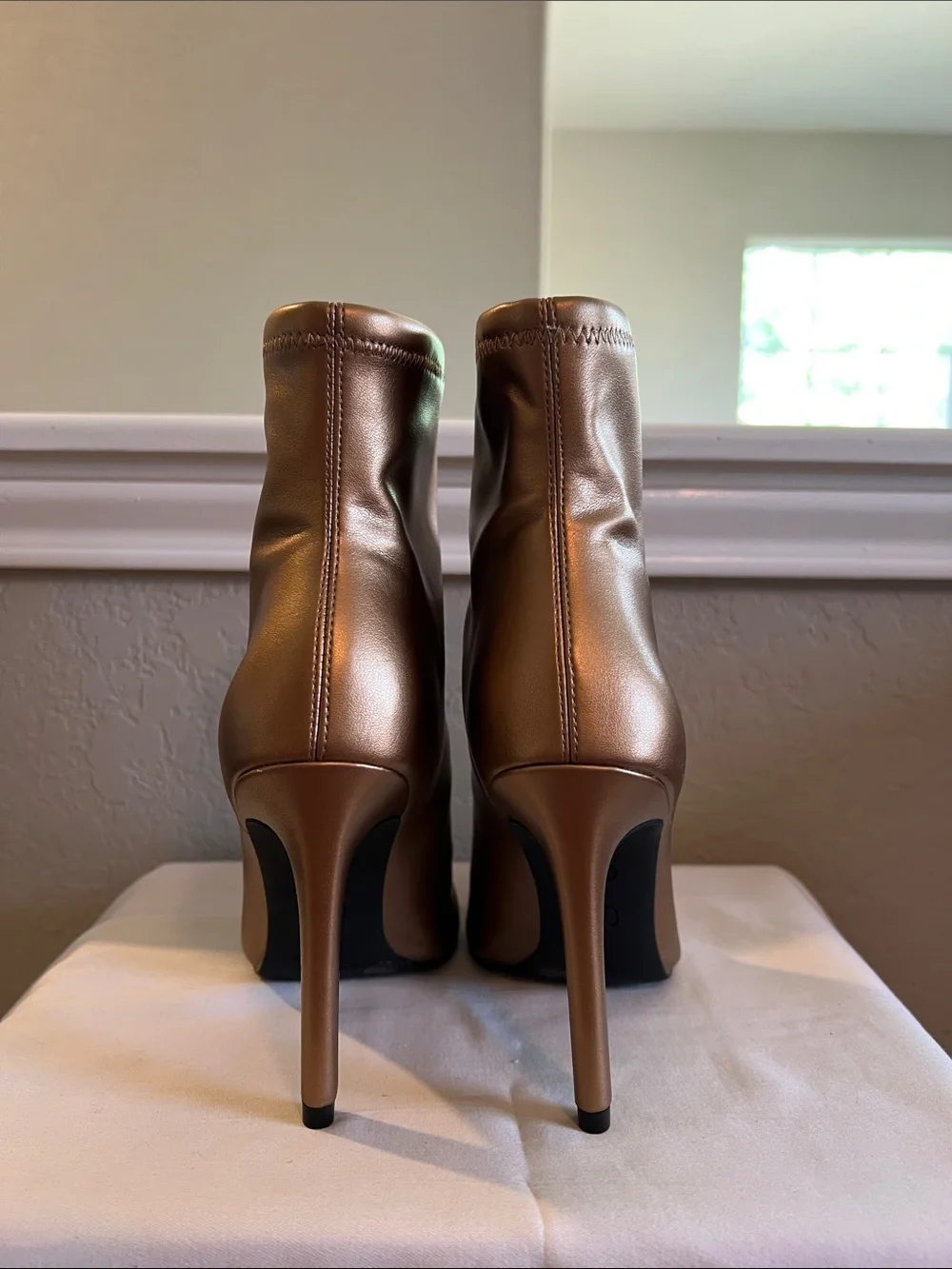 Jessica Simpson Metallic Bronze Pointed Ankle Boots